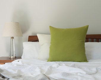 Tropical Green Linen Square Covers - Both Sides - Made in the USA - Solid Green 12x16, 12x20, 14x24, 16x16, 18x18, 20x20, 22x22, 24x24