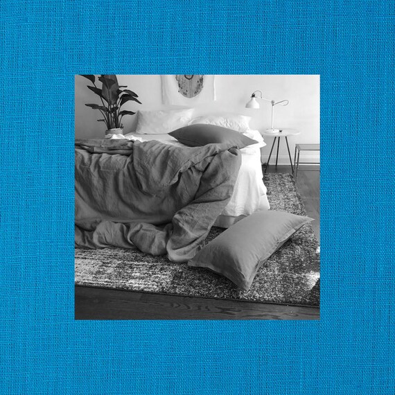 Cobalt Blue Linen Duvet Modern Bedding Made To Order In Etsy