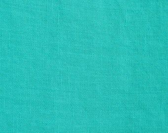 Teal Linen Fabric - Washed Linen - By The Yard - 100% Linen - Flax Fabric