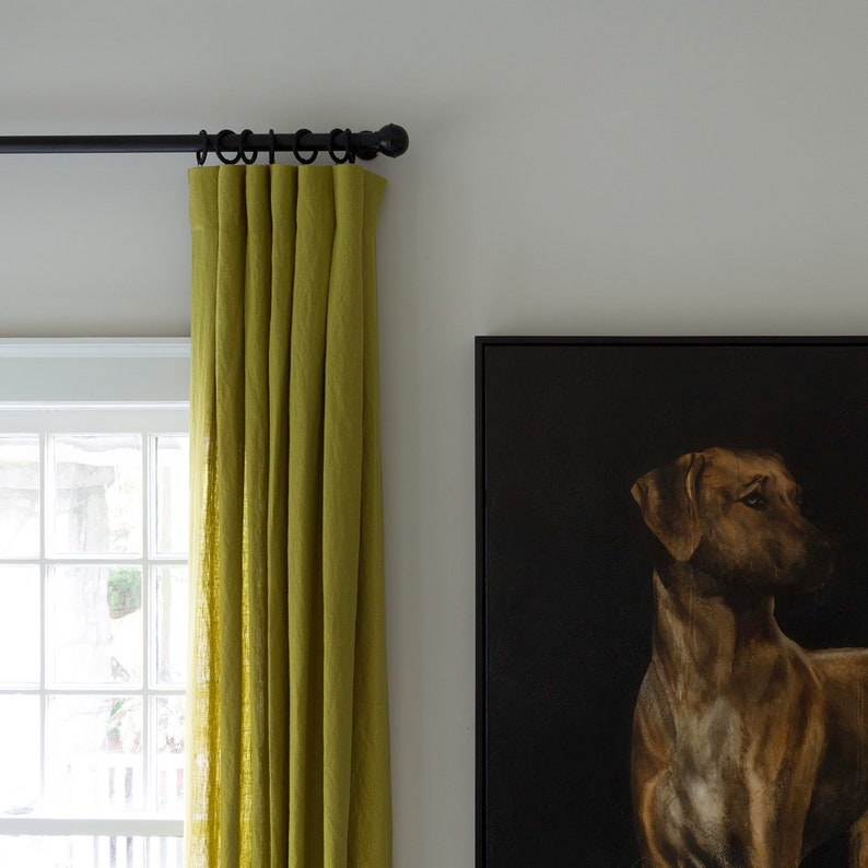 120 Length Linen Drapery Panel Solid Off White Curtains Made to Order in the USA Elephant Tusk