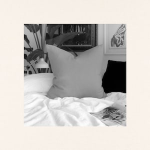 Pure White Linen Square Pillow - Both Sides - Made in the USA - Solid White 12x16, 12x20, 14x24, 16x16, 18x18, 20x20, 22x22, 24x24