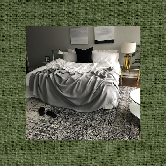 XL Caddy Green Linen Throw Solid Green Blanket Made to Order in the USA Living Room and Bedroom Soft Bedding Etsy Canada