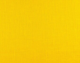 Lemon Yellow Washed Linen Fabric - Linen By The Yard - 100% Flax Linen Fabric