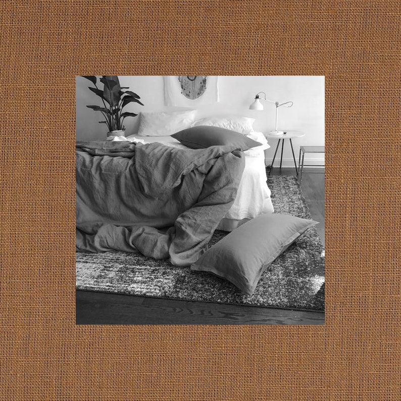 Khaki Light Brown Linen Duvet Cover Modern Bedding Made to Etsy