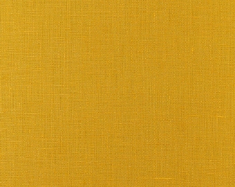 Mustard Yellow Washed Linen Fabric - Linen By The Yard - 100% Flax Linen Fabric