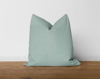 French Blue Linen Square Pillow - Modern Bedding -12x16, 12x20, 14x24, 16x16, 18x18, 20x20, 22x22, 24x24  Made to Order in the USA