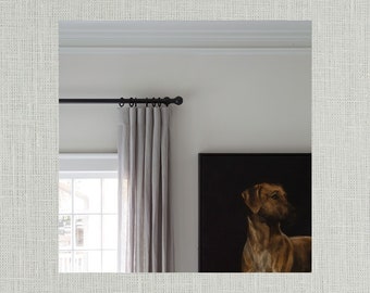 108" Length Linen Dove Gray Drapery Panel - Solid Gray Designer Curtains - Made to Order in the USA