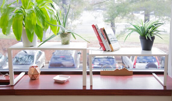Two Plant Stands Shelf Organizer White Stand For Plants Etsy