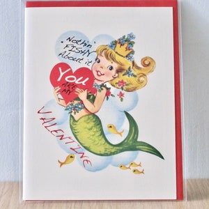 Vintage Style Valentine Greeting Card Mermaid by writeables