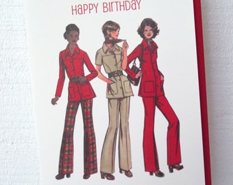 "Happy Birthday Vintage Mode Grußkarte ""Happy Birthday"" von Writeables."