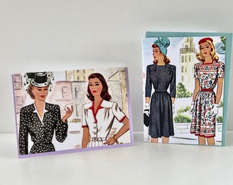 Vintage Notecards Mid Century Fashion