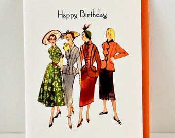Alles Gute zum Geburtstag Vintage Style Mode Grußkarte von Writeables