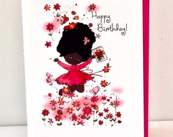 Vintage Style Happy Birthday Grußkarte von Writeables