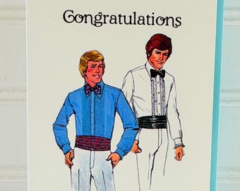 Vintage Herrenmode Grußkarte Herzlichen Glückwunsch von Writeables