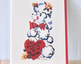 Vintage Style Valentine Greeting Card Poodle  by writeables