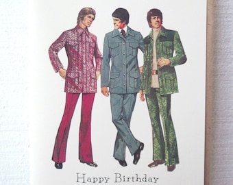 "Happy Birthday Vintage Herrenmode Grußkarte ""Happy Birthday"" von Writeables."