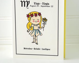 Happy Birthday Card Virgo by writeables
