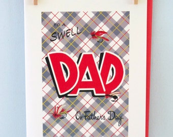 Tarjeta de felicitación del día del padre de estilo vintage de writeables