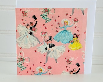 Quadratische leere Hochzeit Braut und Bräutigam Grußkarte von Writeables