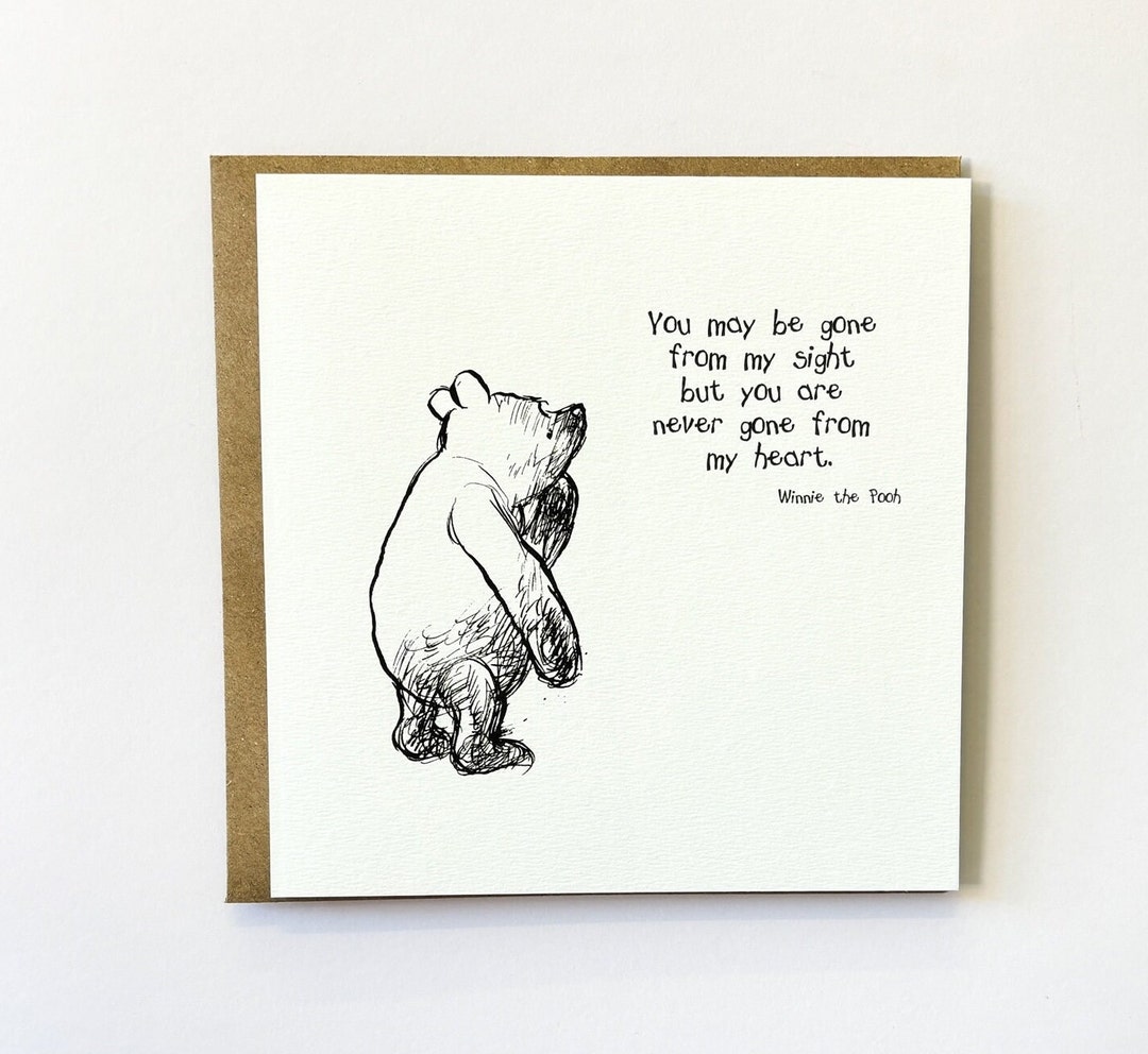 Winnie the Pooh Classic Sentiment Card, Leaving, Moving