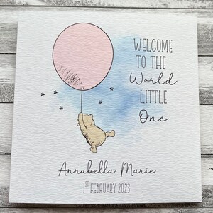 Personalised Winnie The Pooh Baby Print – 'Welcome To The World' – Unisex Disney Nursery Decor – Made In UK