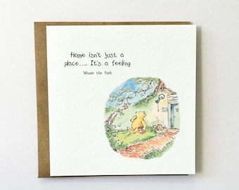 Winnie the Pooh Classic Sentiment Card - Quote Birthday Friendship - New Home, First House, Moving House, New House