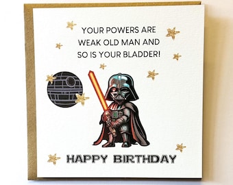 Handmade Darth Vader Funny Rude Card – Humorous Birthday Card, Cute and Cheeky Gift card, Dad Birthjday Card, Brother Uncle