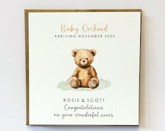 Personalised Parents To Be Congratulations Card, Pregnancy Card, Baby Congratulations, Congratulations on your wonderful news, new baby card