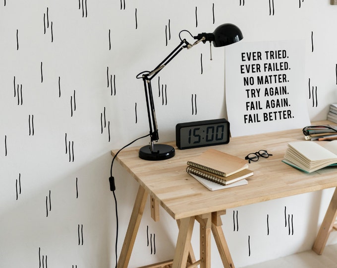 Hand Drawn Black Lines Wall Decal Shape Wall Decal Etsy