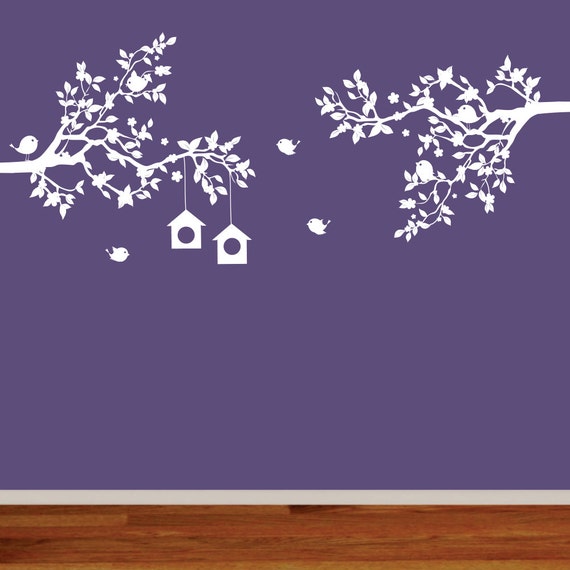 Nursery Branch Decals Vinyl Wall Art Birds and Birdhouses Etsy