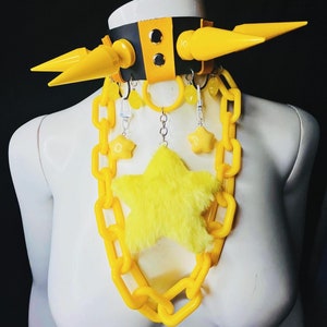 STAR POWER yellow spiked choker