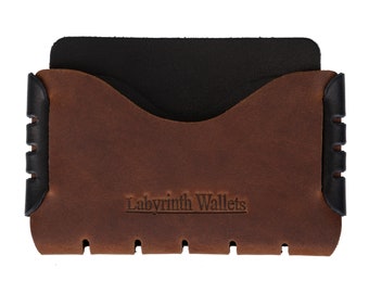 Minimalist handmade leather wallet for men and women