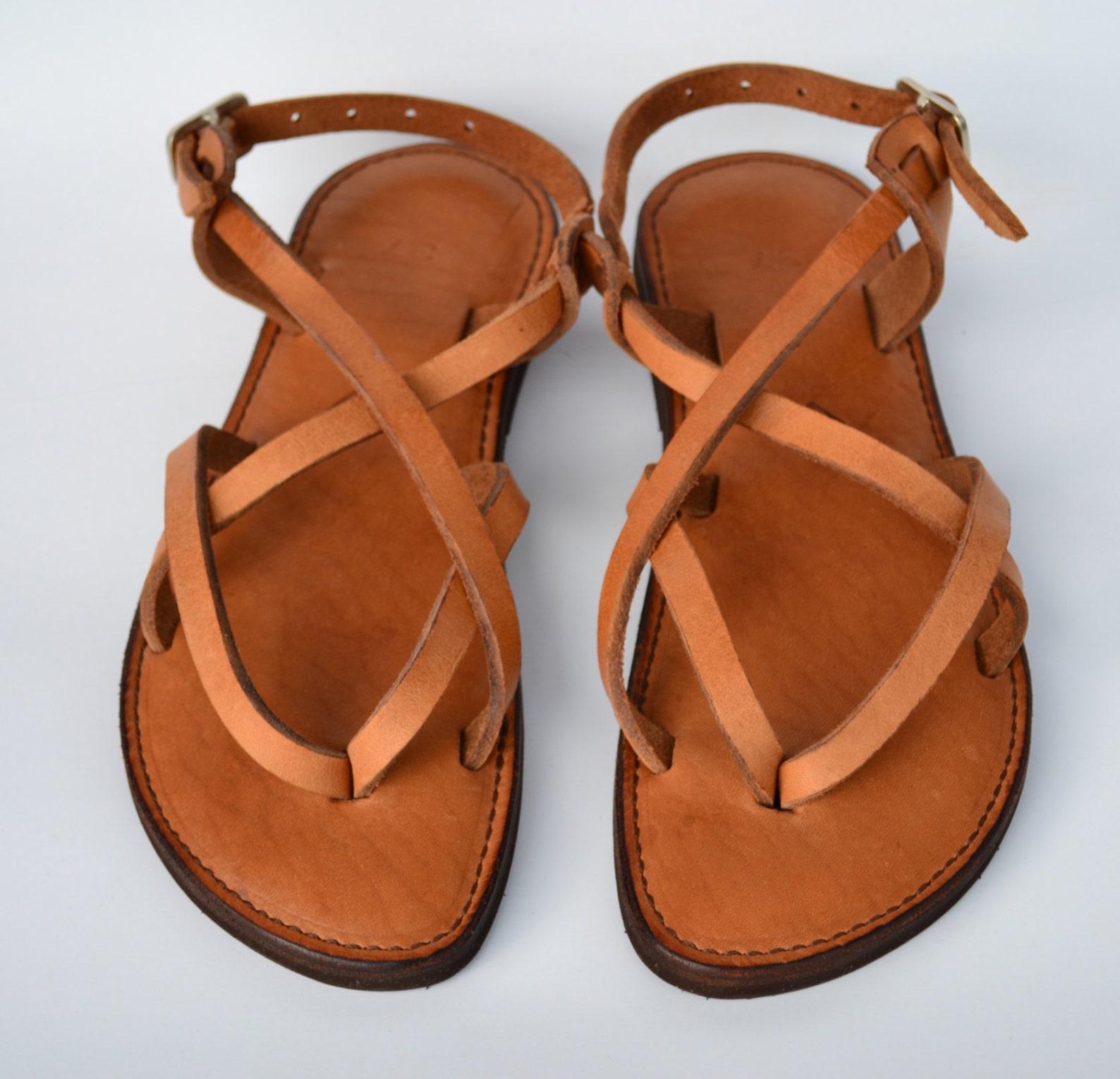 Leather sandals women's sandals camel sandals brown | Etsy