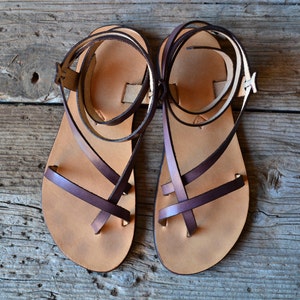 Purple Women's sandals, leather, barefoot sandals, platform sandals, women, strap sandals, adjustable sandals, comfort sandals image 4