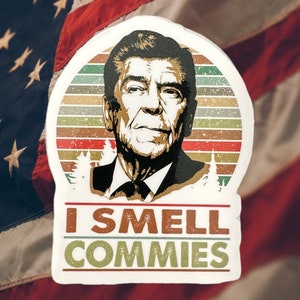 Ronald Reagan I Smell Commies Decal Sticker