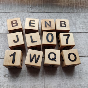 English alphabet wooden blocks with numbers and letters,   ABC blocks learning,