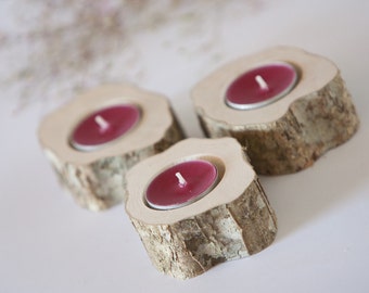 20 registro portacandele, titolare di tè leggero, bosco nozze centrotavola, matrimonio rustico arredamento, home decor, paese di nozze, decorazione di Natale