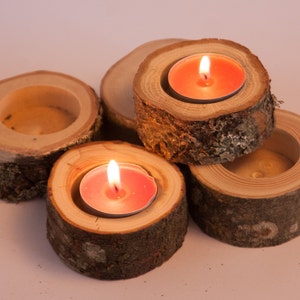 5 candle holders, tea light holder, woodland wedding centerpiece, rustic wedding decor, home decor, country wedding, christmas decor