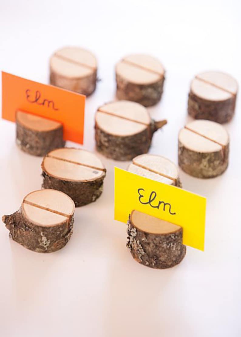50 Rustic Place Card Holders Wood Card Holders Wedding Etsy