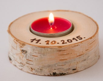 20 los sostenedores de vela de abedul personalizada titulares luz de té, decoración de boda rústica, decoración para el hogar, boda país, decoración de la Navidad