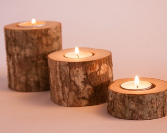 6 candelabros rústicos, soporte de luz de té, centro de mesa de boda en el bosque, decoración rústica de bodas, decoración del hogar, boda campestre, decoración navideña