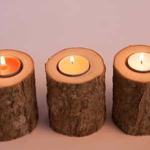 3 Rustic candle holders, tea light holders, woodland wedding centerpiece, rustic wedding decor, home decor, country wedding, christmas decor
