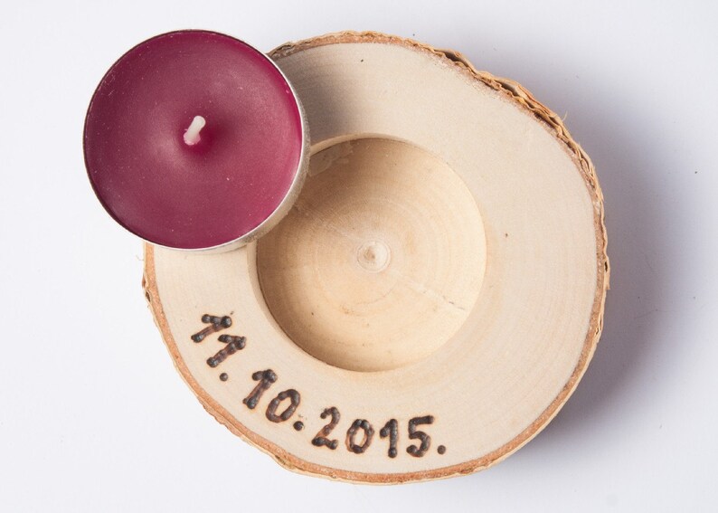 Personalized Birch Candle Holder Tea Light Holder Woodland Etsy
