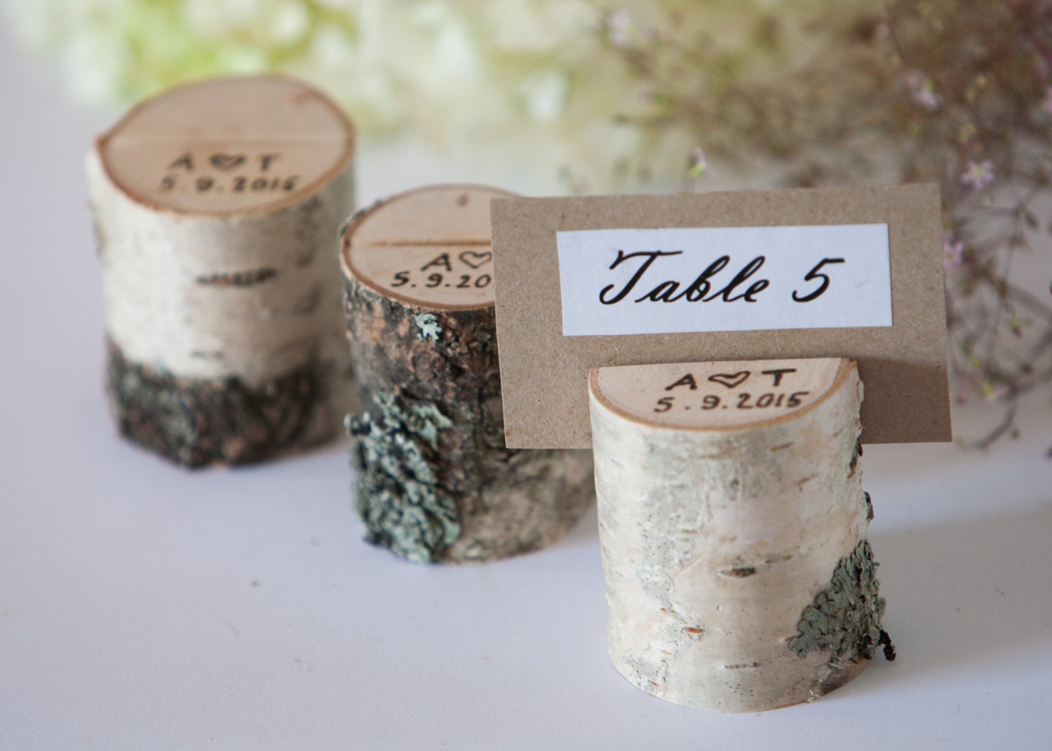 Rustic Birch Wood Table Numbers