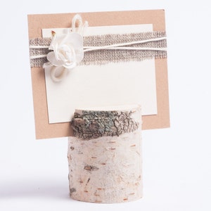 5 Rustic Place Card Holders, table number holder, birch tree wedding table decor, rustic table number holder, woodland wedding centerpiece