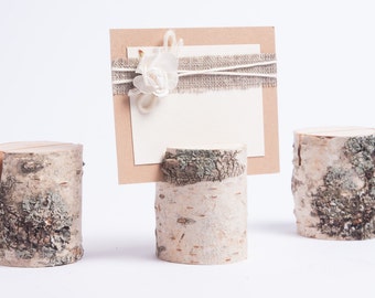 20 Rustic Place Card Holders, table number holder, birch tree wedding table decor, rustic table number holder, woodland wedding centerpiece