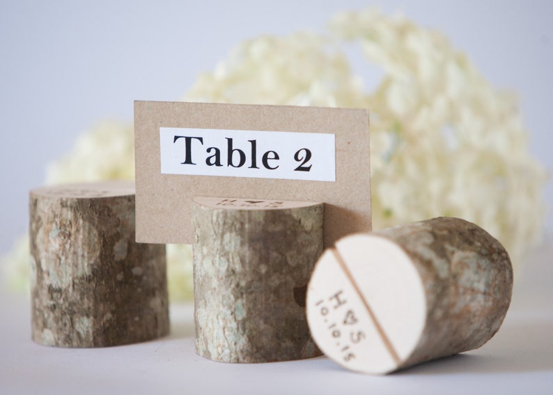 10 Personalized Rustic Wedding Table Number Holders Place Etsy