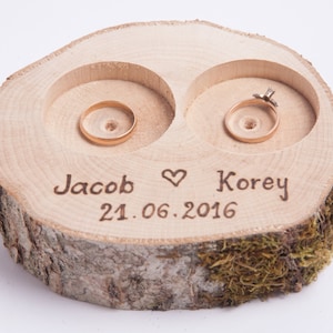 Personalized ring bearer pillow,   rustic wedding ring holder, rustic ring box, wedding decoration, woodland wedding decor,