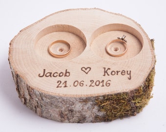 Personalized ring bearer pillow,   rustic wedding ring holder, rustic ring box, wedding decoration, woodland wedding decor,