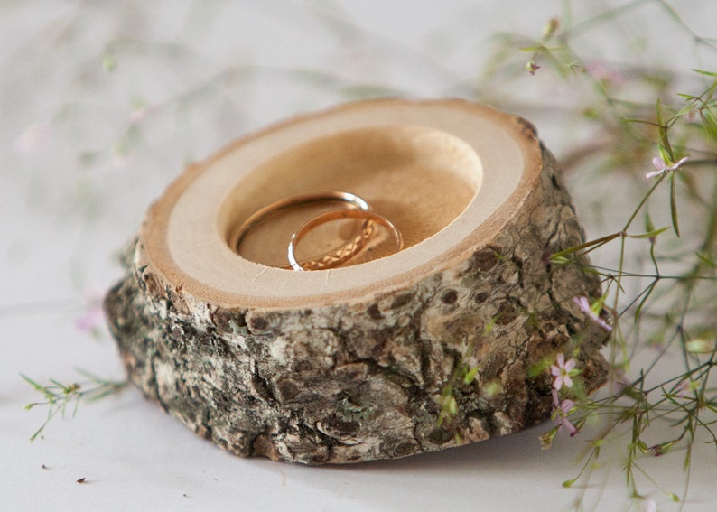 Rustic ring bearer pillow, rustic ring holder, rustic ring box, wedding decoration, woodland wedding decor image 1